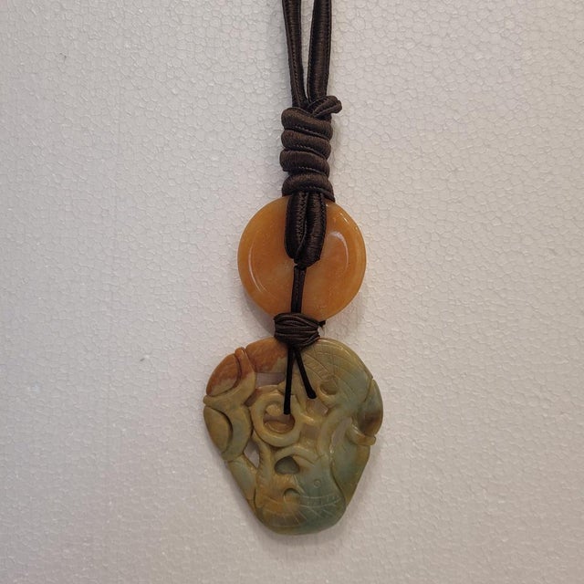 Chinese Jade, Agate and Silk Necklace For Sale - Image 11 of 18