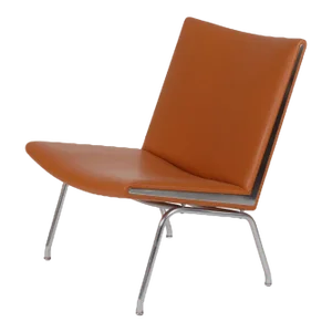 Cognac Bison Leather CH 401 Airport Chair by Hans J. Wegner for Carl Hansen & Søn