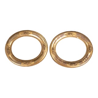 Ornate Oval 19th Century Gilt Wood Frames - a Pair For Sale
