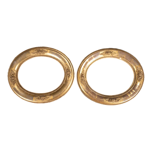 Ornate Oval 19th Century Gilt Wood Frames - a Pair