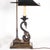 Superb pair of mid-20th-century brass swan-shaped lamps. Rare with their adjustable-height sheet metal shades. Beautifully...