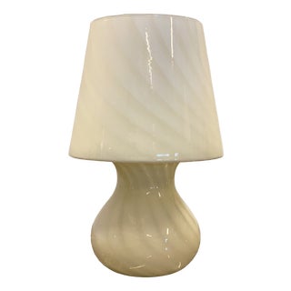 Vintage Glass Mushroom Lamp, 1980s For Sale