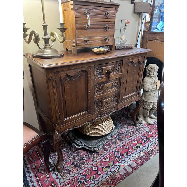 Antique Late 1800s French Oak Sideboard/Buffet For Sale - Image 4 of 17