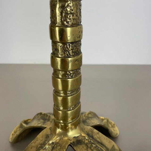 Hollywood Regency Brutalist Floral Brass Table Light, Italy, 1970s For Sale - Image 6 of 18