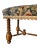 Vintage Jacobean Tapestry Hall Bench With Turned Wood Legs, Scalloped Fringe & Upholstered Floral Seat For Sale - Image 11 of 12