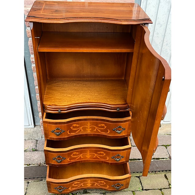 Inlaid Wood Chest of 5 Drawers with Writing Compartment, 1950s For Sale - Image 12 of 17