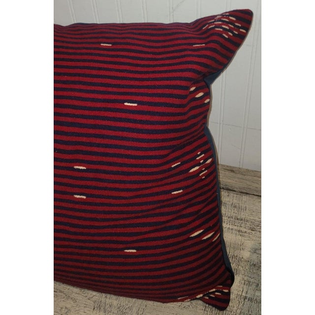Mexican 1950s Large Striped Mexican Weaving Pillow For Sale - Image 3 of 5