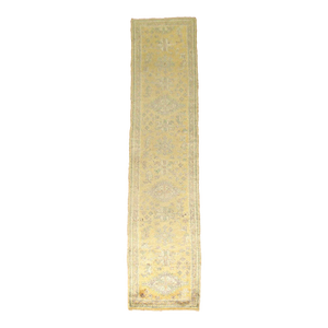 Zabihi Collection Yellow Gold Antique Oushak Runner