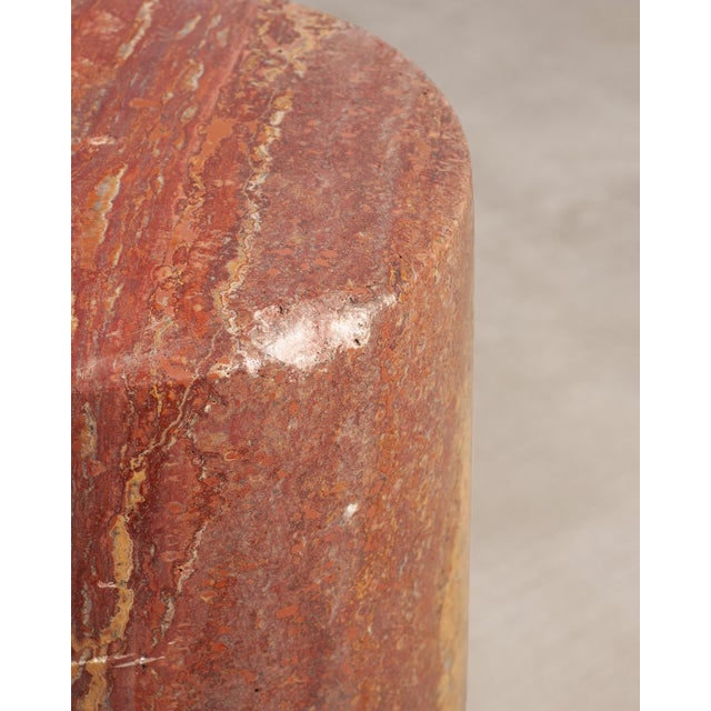 Mario Bellini Colonnato Persian Red Travertine Glass Dining Table For Sale - Image 17 of 18