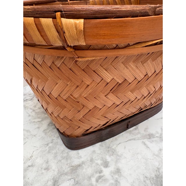 Vintage Rustic Asian Wood Carved Duck Basket For Sale - Image 9 of 10