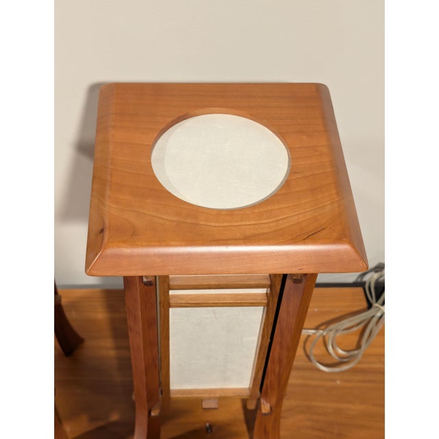 Vintage Japanese Shoji Screen Table Desk Lamp - a Pair For Sale In Seattle - Image 6 of 12