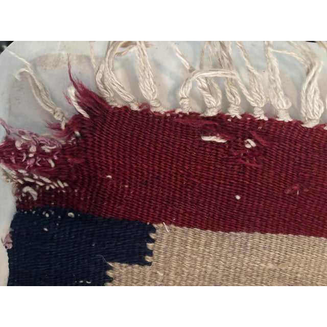 Textile Flat-Weave Turkish Textile. Repeating Tribal Medallions Woven Into a Bold, Solid, Crimson Field For Sale - Image 7 of 7