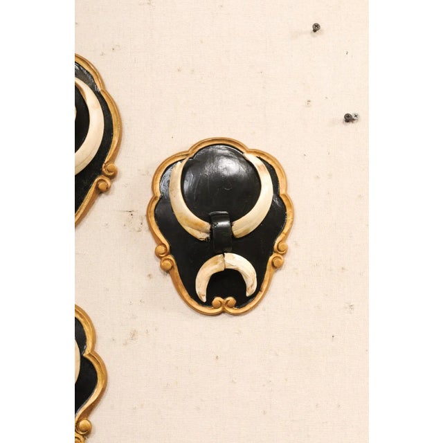 Mid 20th Century Collection of 6 Wall Plaques with Boar Tusks For Sale - Image 9 of 12