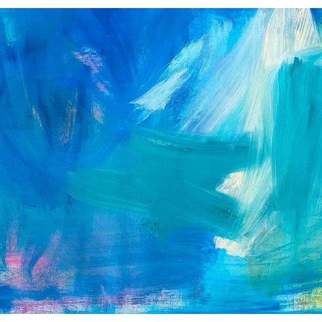 Trixie Pitts "Jet Stream" by Trixie Pitts Large Abstract Expressionist Seascape Oil Painting For Sale - Image 4 of 12