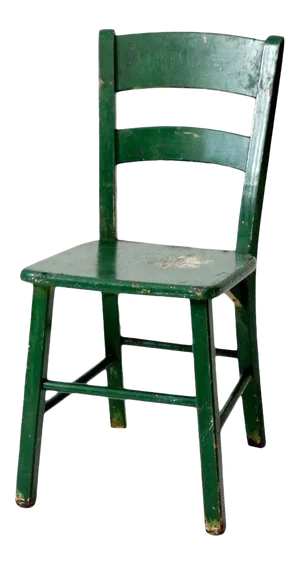 Antique Green Painted Wooden Chair