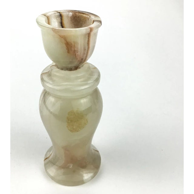 Genuine Hand Carved Onyx Stone Candle Holder For Sale In Portland, ME - Image 6 of 9