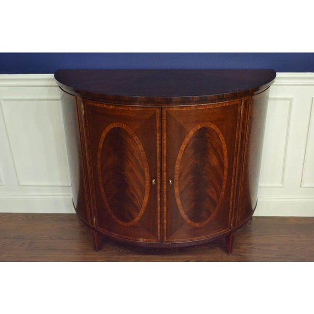 Hepplewhite Style Mahogany Demilune Cabinet by Leighton Hall For Sale In Atlanta - Image 6 of 12