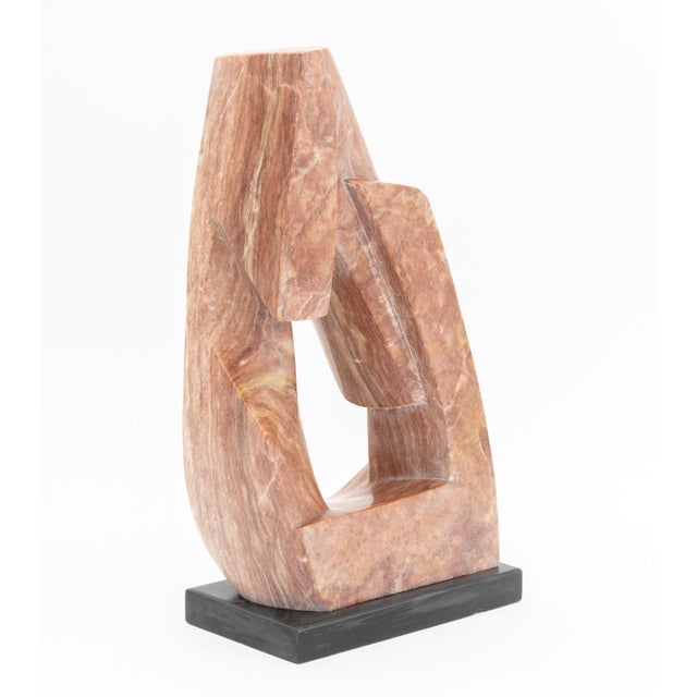 Pink Modernist Vintage Abstract Pink Marble Sculpture For Sale - Image 8 of 10