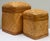 Vintage pair of rattan and woven wicker nesting baskets. Each features a sturdy frame to base and upper lip. Lovely...