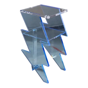 Bolt Nightstand in Blue Acrylic by Benjamin Vintage and Design