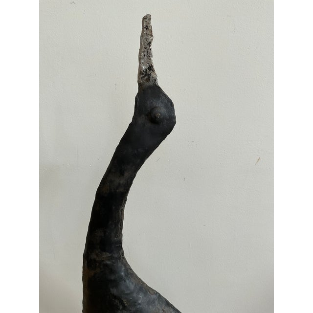 Wood Vintage Garden Heron Sculpture For Sale - Image 7 of 11