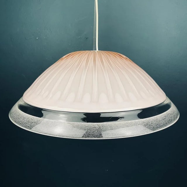 Large Vintage Italian Pink Murano Glass Chandelier, 1970s For Sale - Image 11 of 11