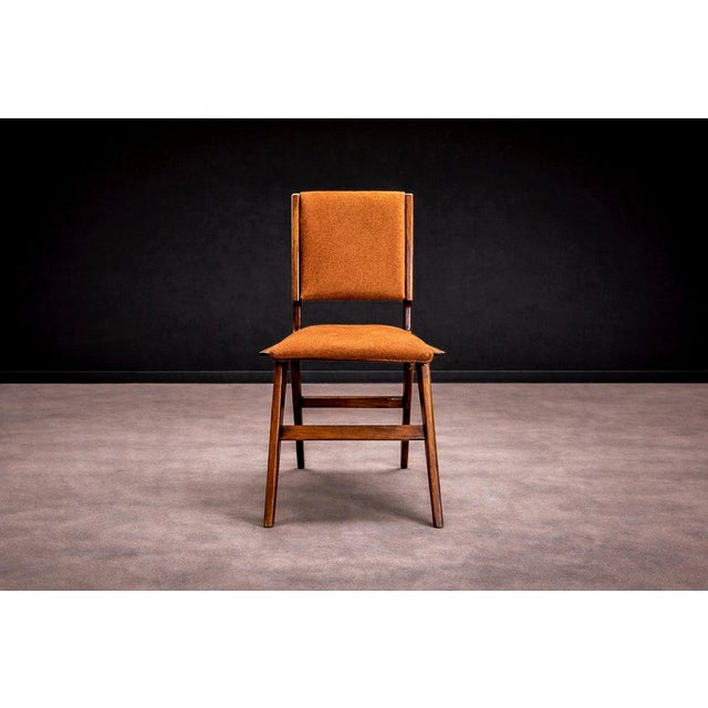 1950s Set of 6 Chairs in Saddle Mohair and Rosewood, Attributed to Forma, 1950s For Sale - Image 5 of 17