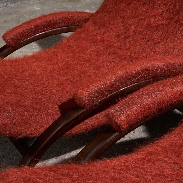 Sculptural Reclining Lounge Chairs in Pierre Frey Yeti Fabric, Italy, Set of 2 For Sale - Image 10 of 14