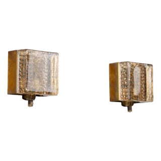 Danish Glass Sconces by Kalmar for Vitrika, 1960s, Set of 2 For Sale