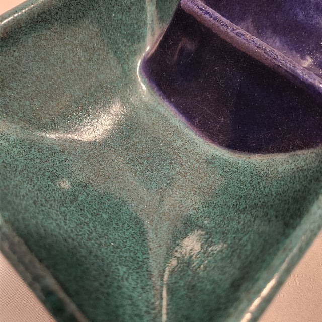 Elevate your next gathering or bar cart presentation with this striking vintage three-compartment connected ceramic...