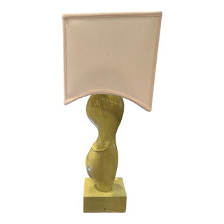 1950s Designer Marianna Von Allesch Chartreuse Table Lamp For Sale