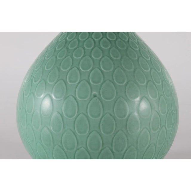 Huge ceramic Marselis vase by Nils Thorsson (1898-1975) manufactured by Aluminia in Copenhagen, Denmark. The drop shaped...