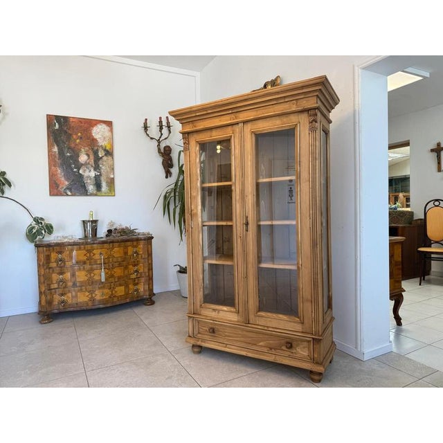 Rustic Farmhouse Display Cabinet For Sale - Image 5 of 12