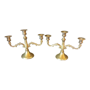 Mid 20th Century French Silver Plate Candelabra Pair