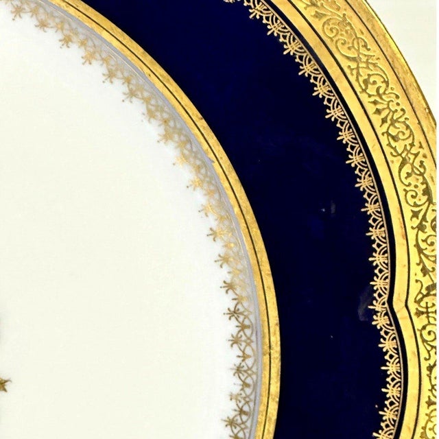 Antique Sevres 1848 Chateau Des Tuileries Cobalt Gilt Armorial Cabinet Plate For Sale - Image 12 of 12