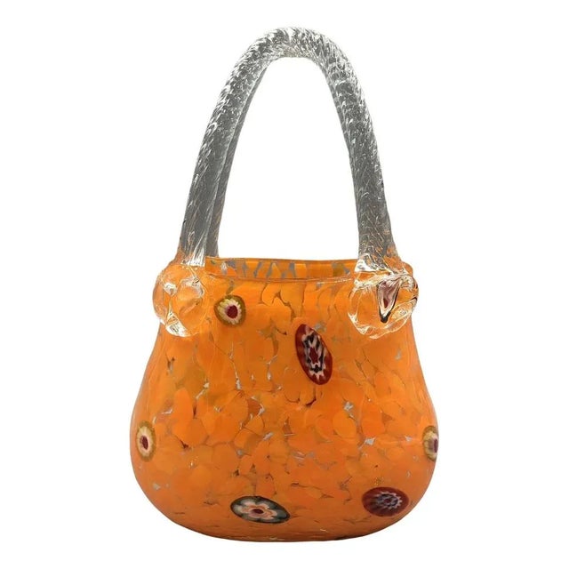 Orange Murano Glass Vase Handbag from Millefiori, 1960s For Sale - Image 13 of 13