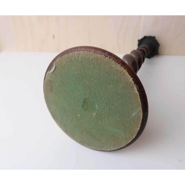 1920s Large Antique English Oak Barley Twist Candlesticks, 1920s, Set of 2 For Sale - Image 5 of 6