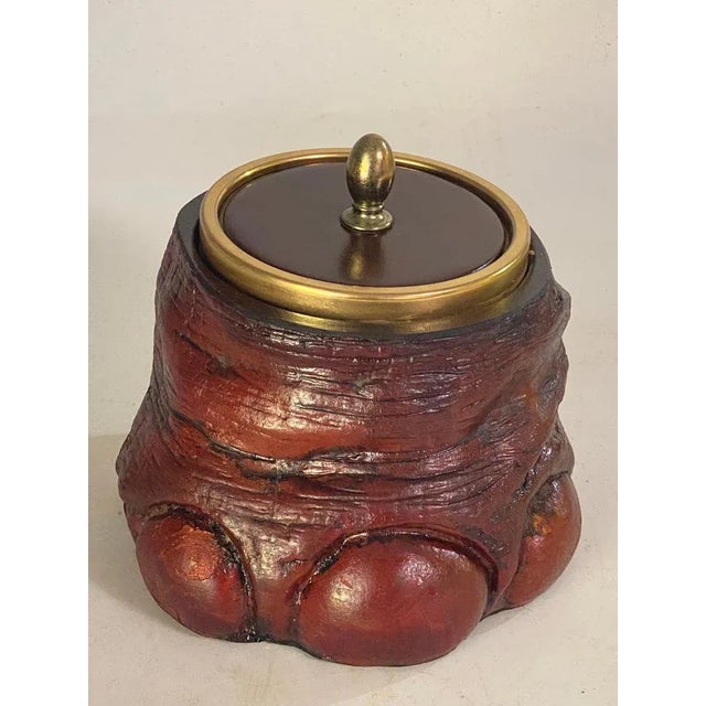 Ice Bucket in Plastic and Metal with Leather Base, Switzerland, 1970s For Sale - Image 3 of 7