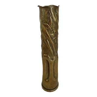 Early 20th Century World War I Trench Art Brass Vase For Sale