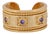 Mystic Queen Amethyst Cuff Gold Ring, Size 4 For Sale