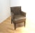 Vintage Siegfried armchair by Philippe Hurel. Varnished wooden base and brown leather seat. Original design. Seat height...