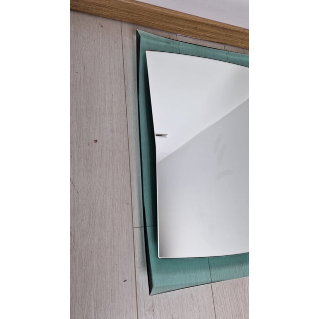 Mirror in Aqua Green Glass, 1960s For Sale - Image 12 of 13