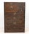 Korean Brass Mounted Elm Tansu, in three parts, two side slide drawers alongside small slide drawer and square cabinet...