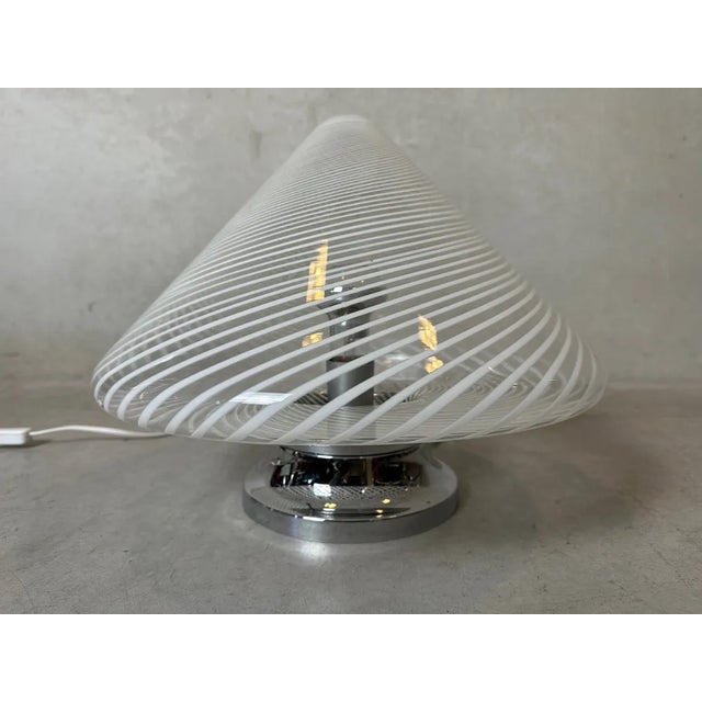 Vintage Murano Swirl Table Lamp For Sale - Image 4 of 9
