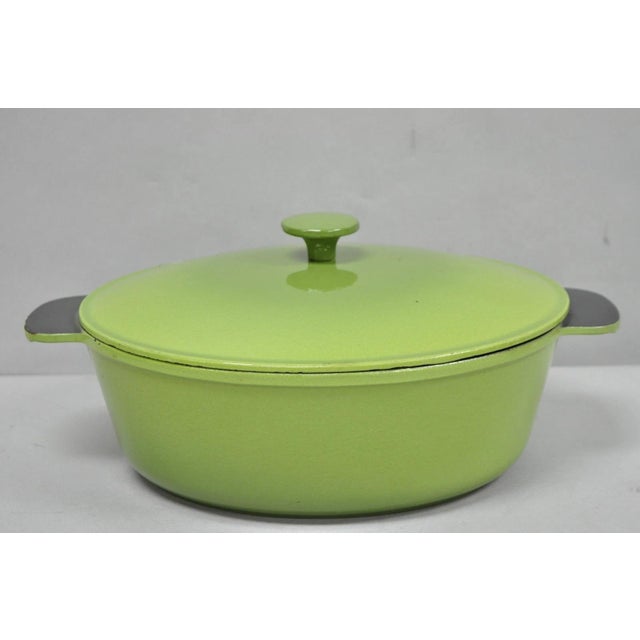 Vintage Cast Iron Dutch Oven Made in France 20538 Green Casserole Pot W/ Lid For Sale - Image 15 of 15