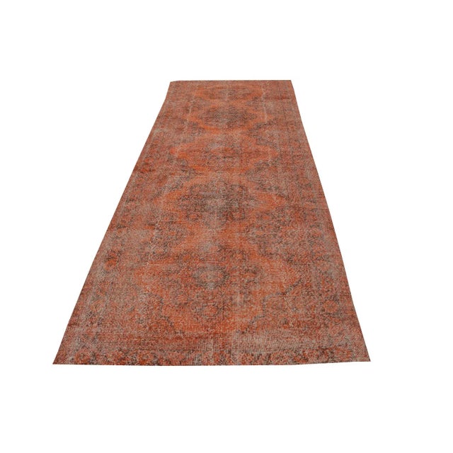 1970s Vintage Turkish Overydyed Rug - 4'11" X 12'7" For Sale - Image 5 of 5