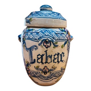 Circa 1900 Spanish Apothocary Tabac Jar For Sale