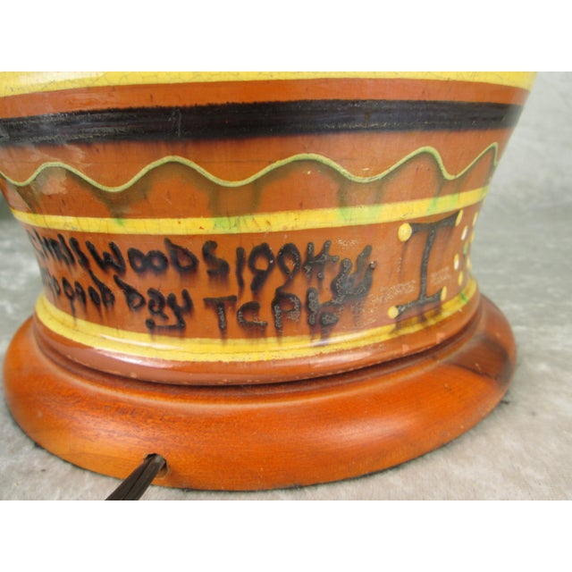 1994 David T. Smith Turtle Creek Pottery Moravian Redware Lamp by Chris Woods For Sale - Image 17 of 18