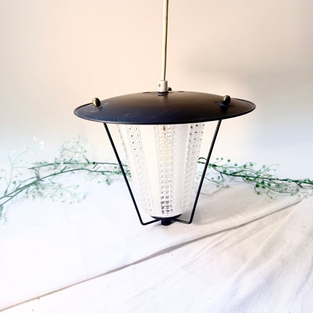 Mid-Century Modern Pendant Lamp in Glass and Metal, 1970s For Sale - Image 13 of 13