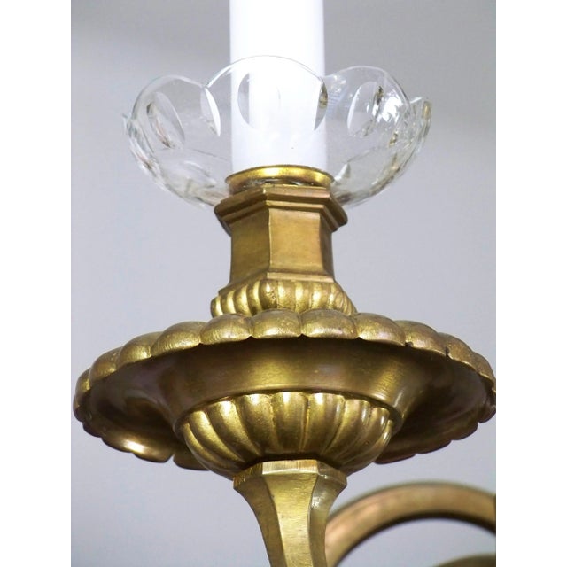 Brass Chandelier & Wall Light, 1900 For Sale - Image 5 of 15